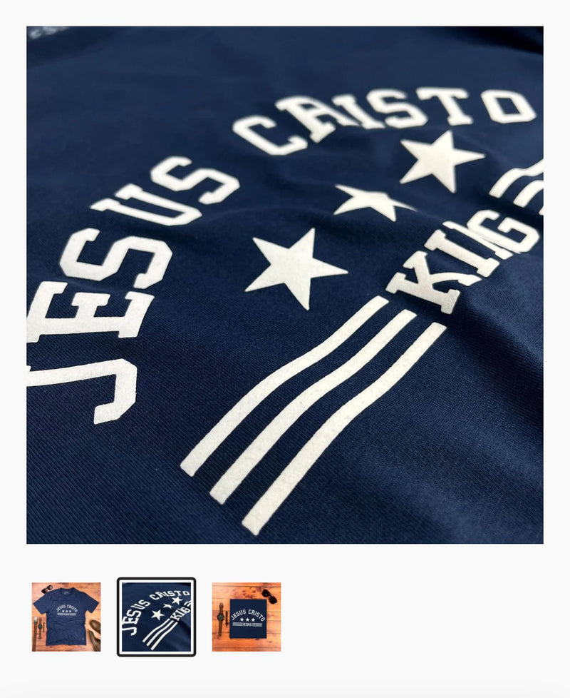 Camiseta Masculina Azul Jesus King