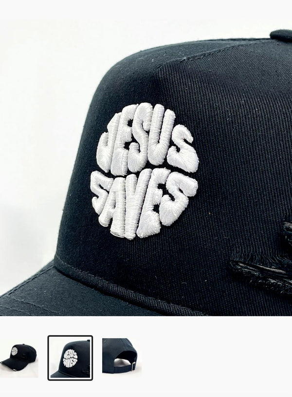 Boné Preto Jesus Saves